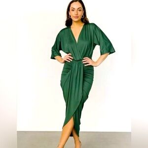 Baltic Born - Mimi Midi Dress | Hunter Green - XL